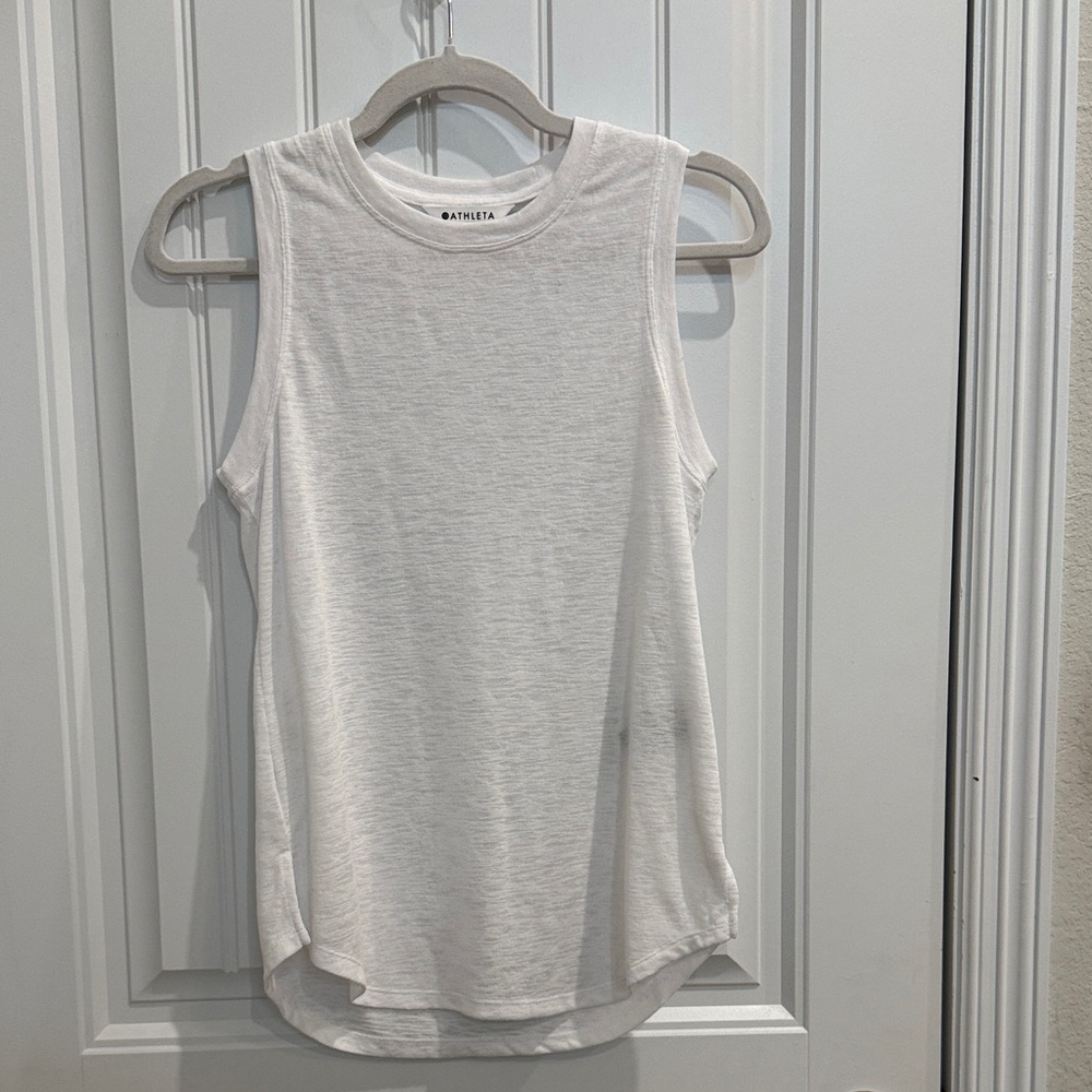Athleta Classic White linen breezy tank